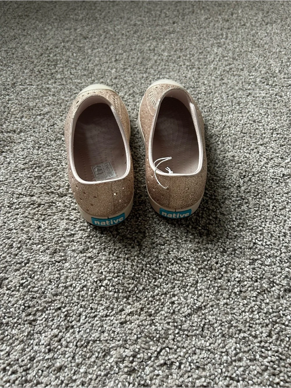 Native Kids Water Shoes in Brown with White Toe